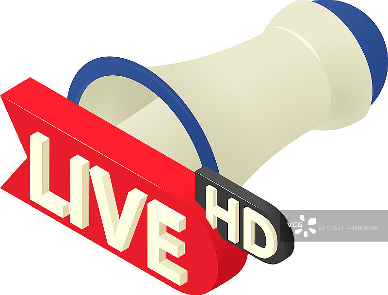 高清直播等距图标图片素材