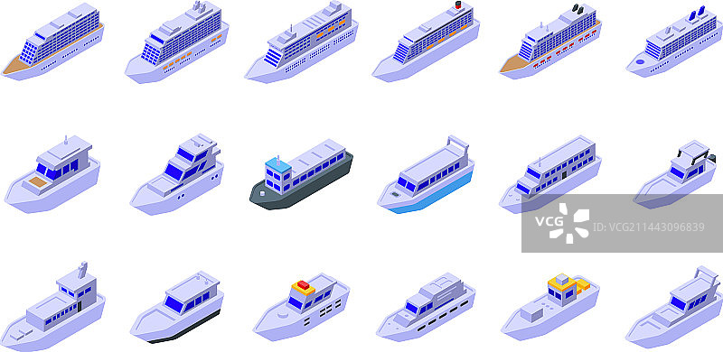 海上航运图标2.5D图图片素材
