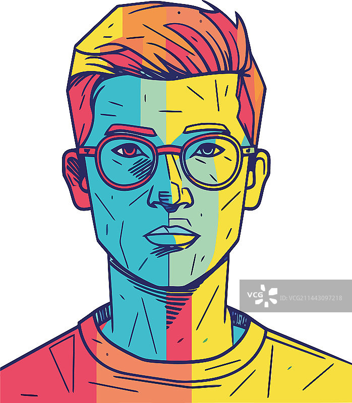 戴眼镜的微笑男人现代头像图片素材