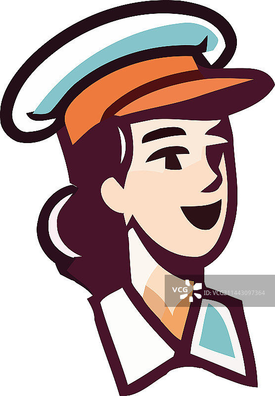 年轻女厨师复古风头像图片素材