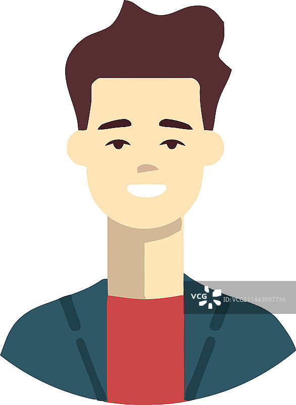 身穿蓝色衬衫，面带微笑看向镜头的男学生图片素材