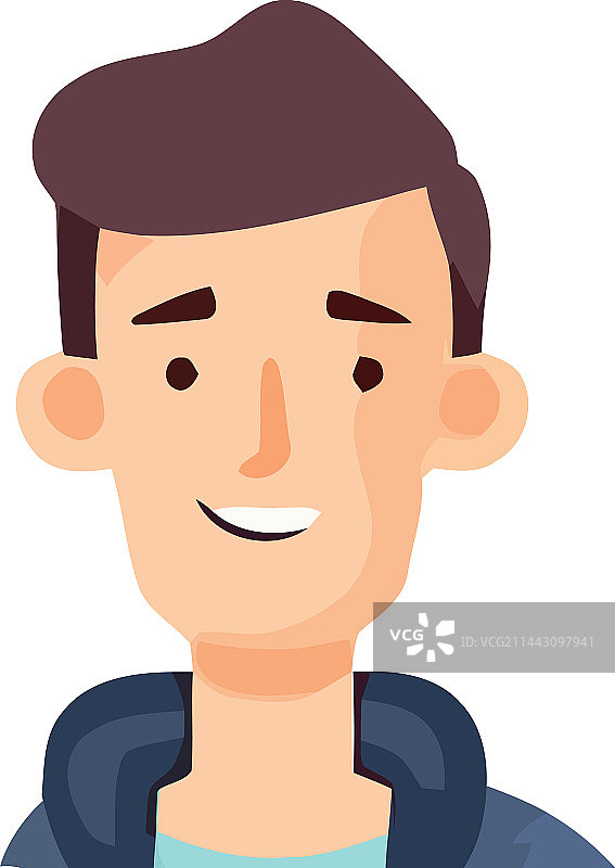 微笑的男孩穿着蓝色衬衫图片素材