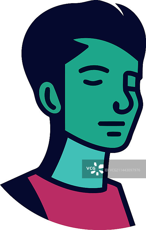 蓝脸的年轻男人图片素材