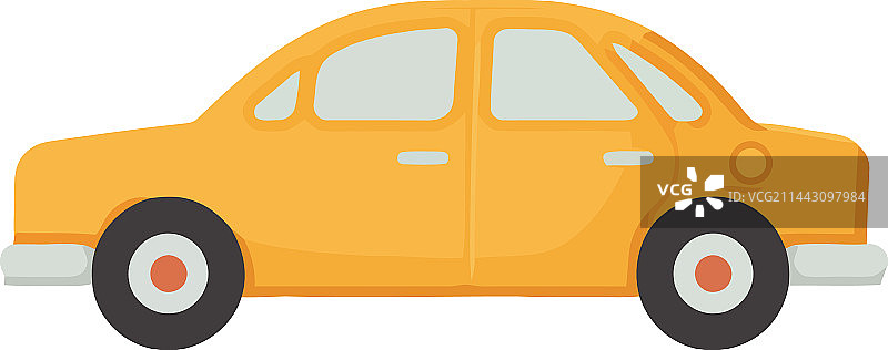 黄色汽车在平坦道路上行驶图片素材