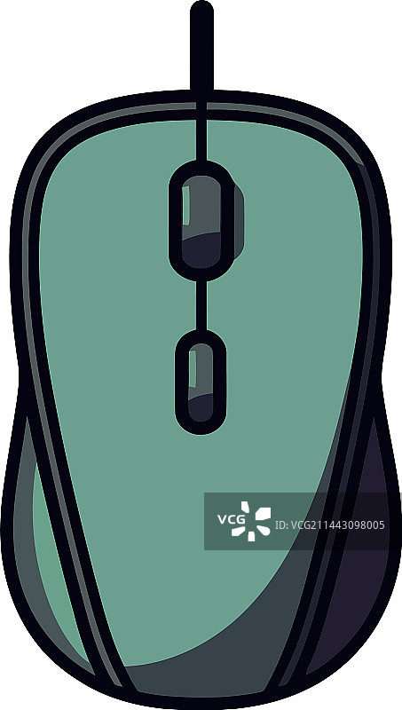 白色背景上的绿色电脑鼠标图片素材