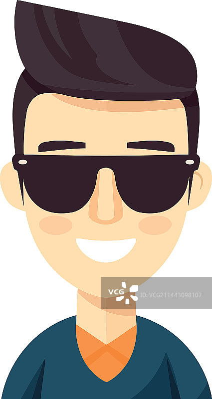 微笑的男人戴着太阳镜图片素材