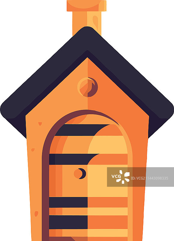 象征自然的可爱卡通鸟舍图片素材