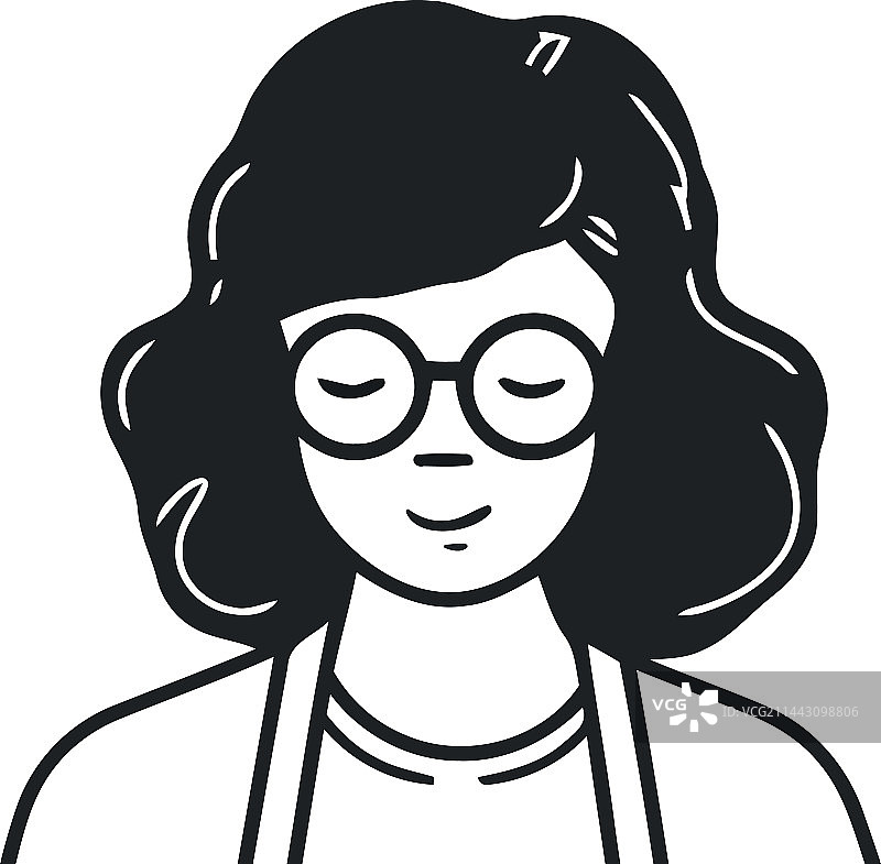 戴着眼镜微笑的快乐女人图片素材