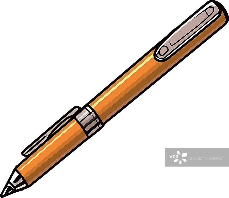 优雅的黄色圆珠笔图标图片素材