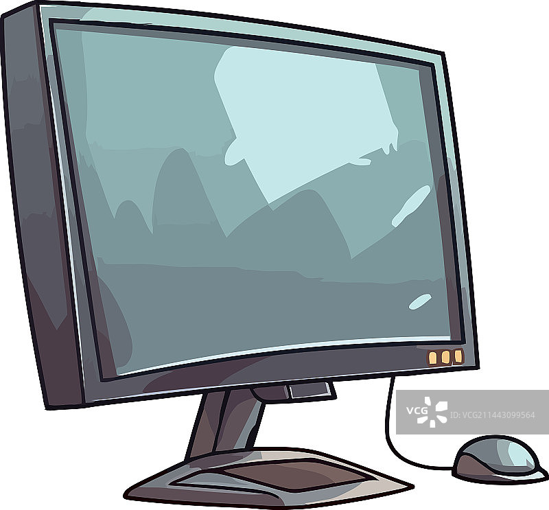 白色背景上的现代电脑显示器图片素材