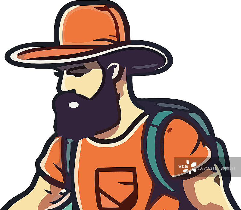 男子户外背包探险图片素材