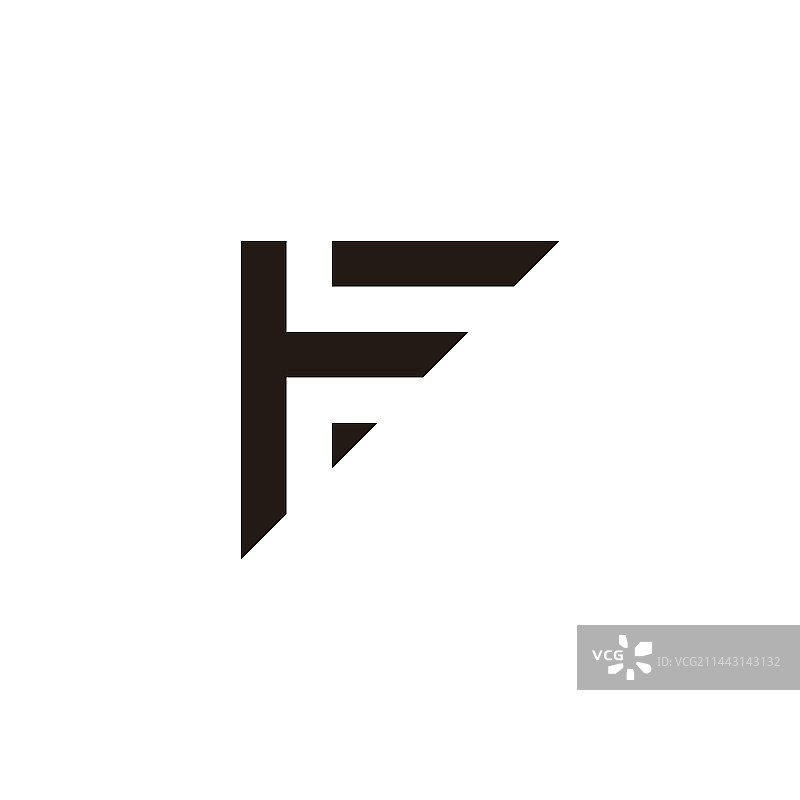 三角形几何字母TF简约标志图片素材