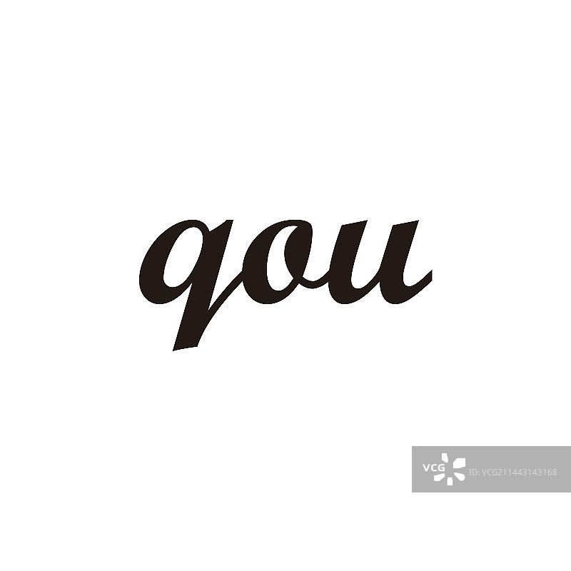 字母QOU连接几何符号简约logo图片素材