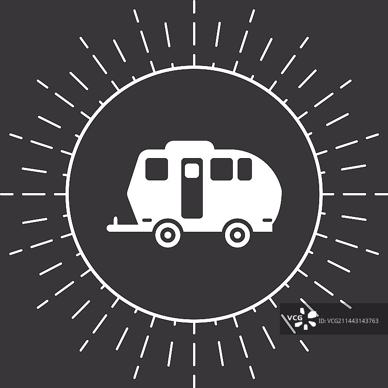 圆形光芒线-露营车图片素材