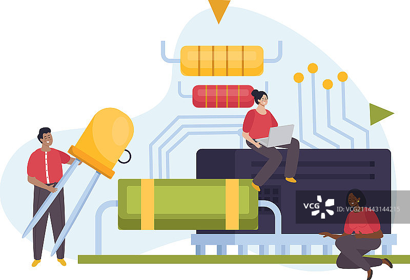 扁平风格微芯片概念图片素材