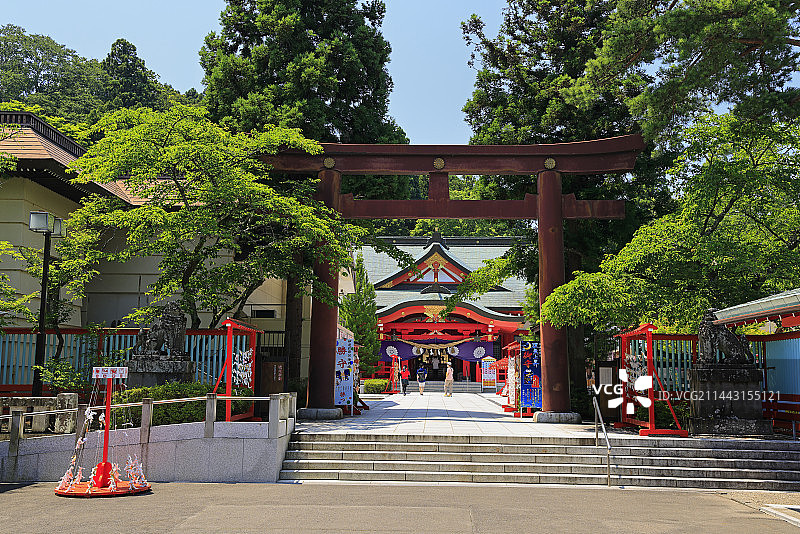 日本仙台城遗址青叶神社，宫城县仙台市图片素材