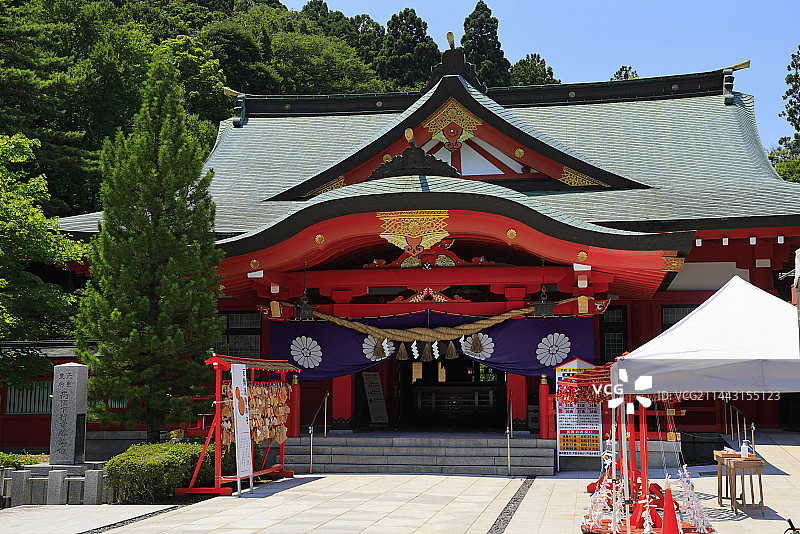 日本仙台城遗址青叶神社，宫城县仙台市图片素材