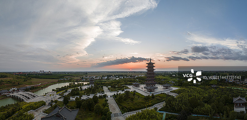 航拍安徽省宿州市灵璧县钟馗文化园全景图片素材