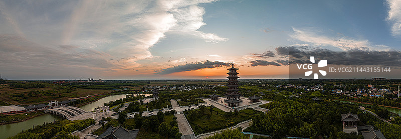 航拍安徽省宿州市灵璧县钟馗文化园全景图片素材