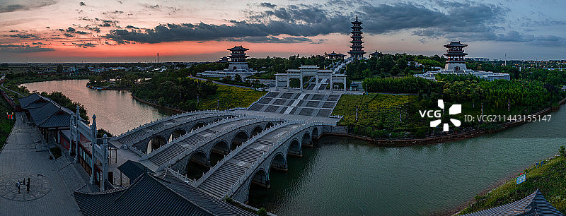 航拍安徽省宿州市灵璧县钟馗文化园全景图片素材