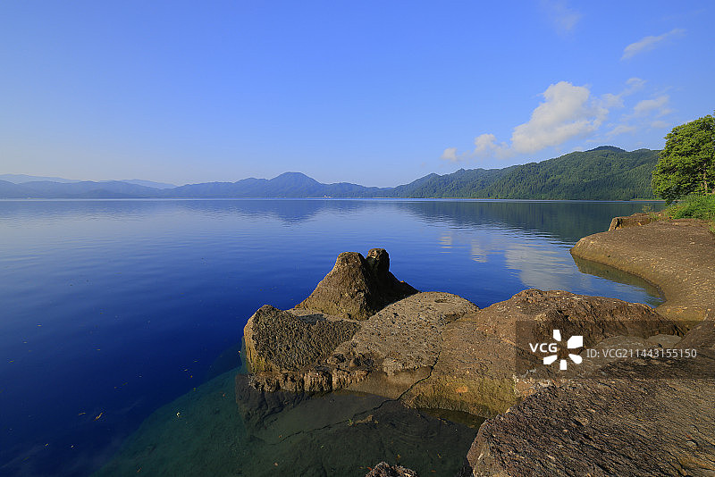 日本秋田县仙北市田泽湖图片素材