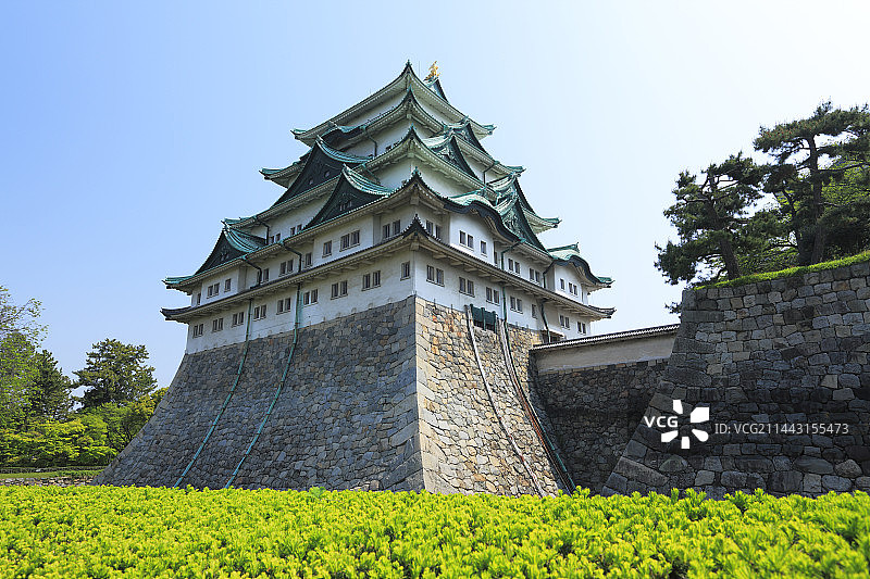 名古屋城堡和蓝天，日本爱知县名古屋图片素材