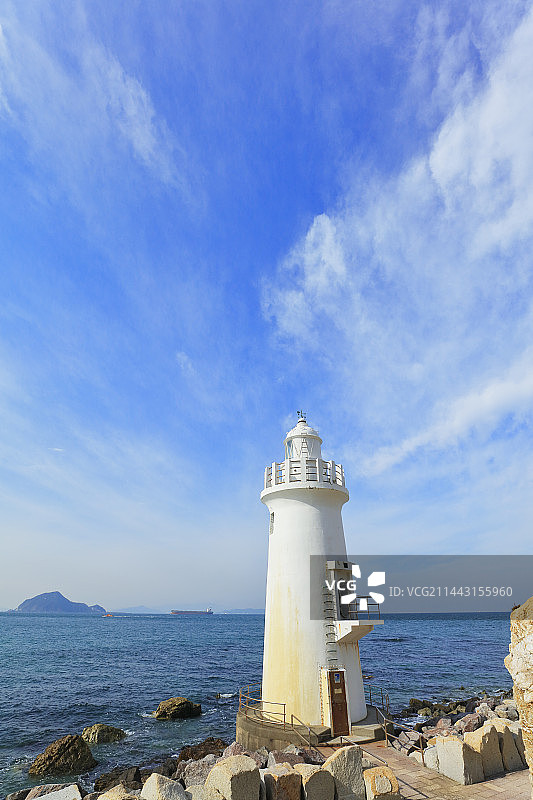 日本爱知县田原市伊良湖岬灯塔图片素材