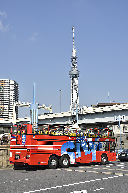 东京晴空HOP观光巴士，日本东京图片素材