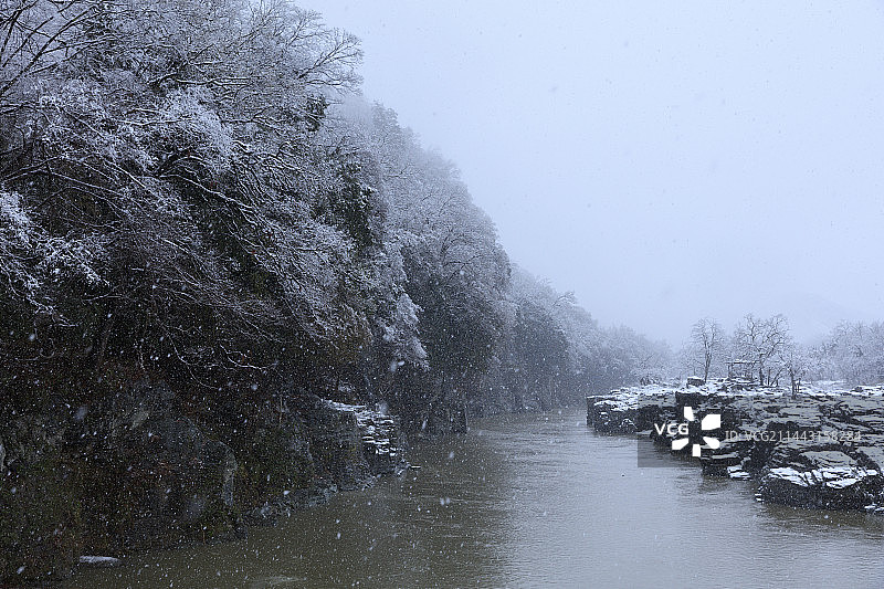 日本埼玉县秩父郡长瀞雪景图片素材