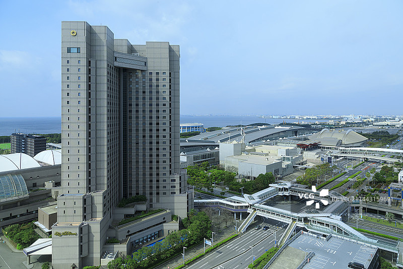 日本千叶县千叶市幕张新大谷酒店和幕张展览馆图片素材