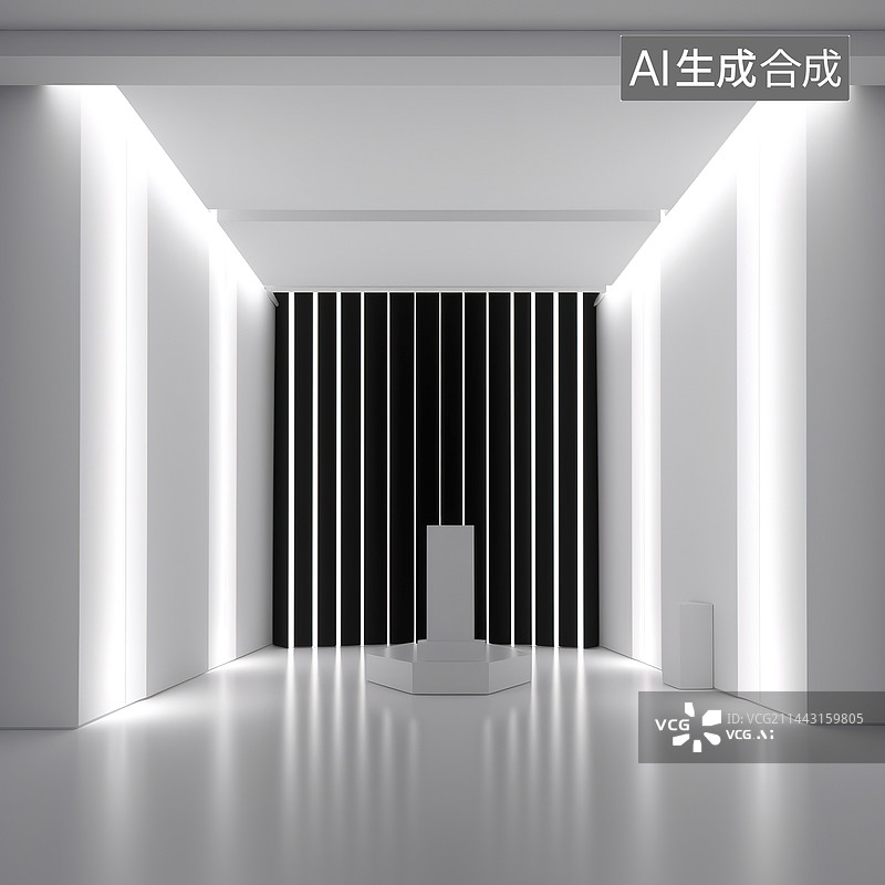【AI数字艺术】现代装置空间图片素材