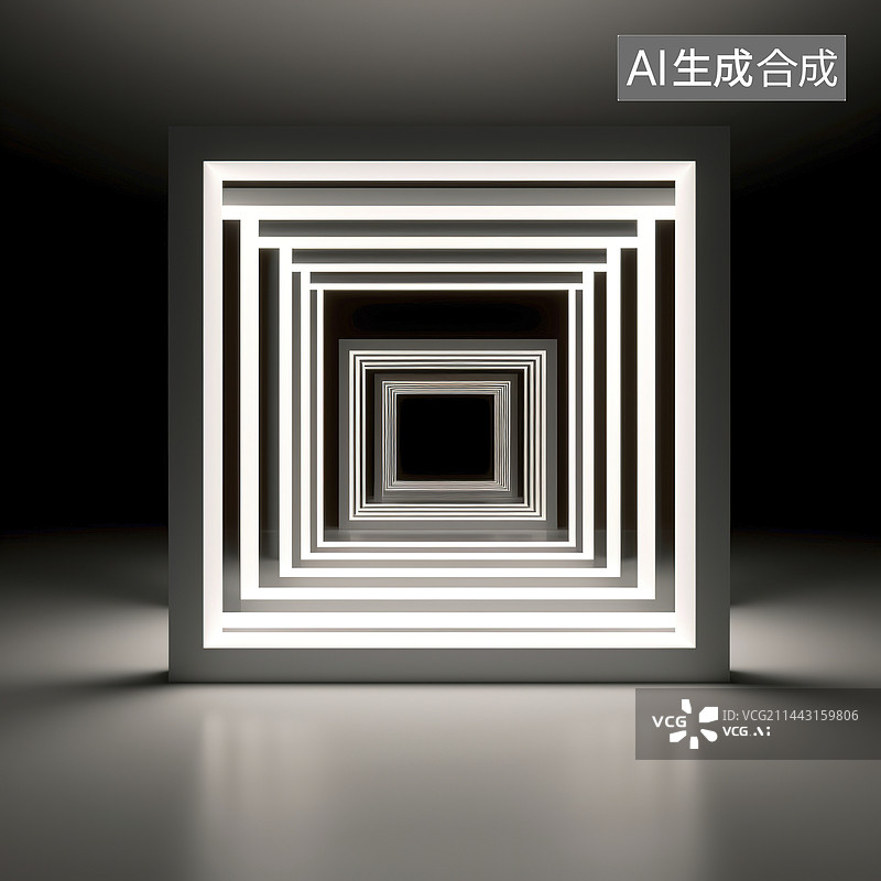 【AI数字艺术】现代装置空间图片素材