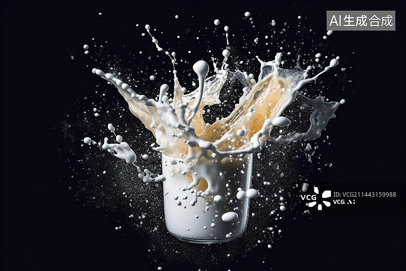 【AI数字艺术】飞舞的牛奶图片素材