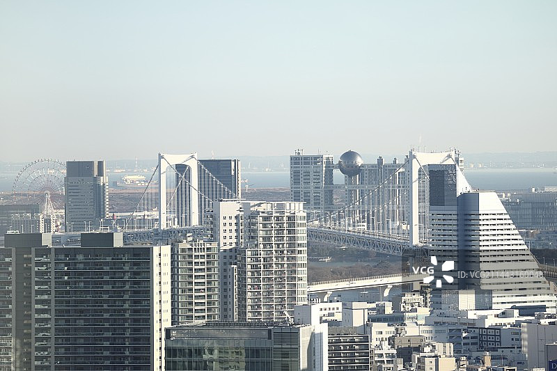 日本东京台场彩虹大桥图片素材