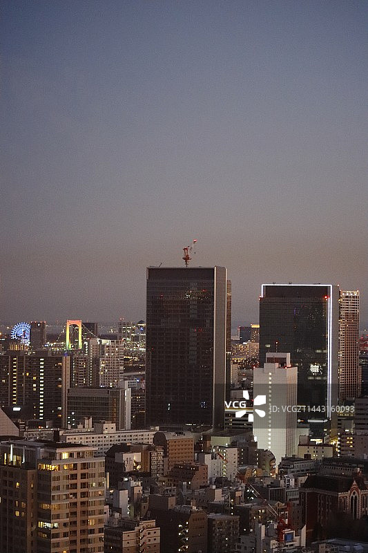 从麻布十番眺望御台场夜景，日本东京港区图片素材