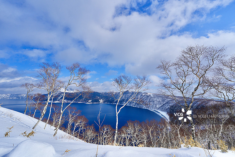 冬季的日本北海道摩周湖图片素材