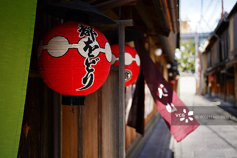 日本京都府祗园小巷风光图片素材