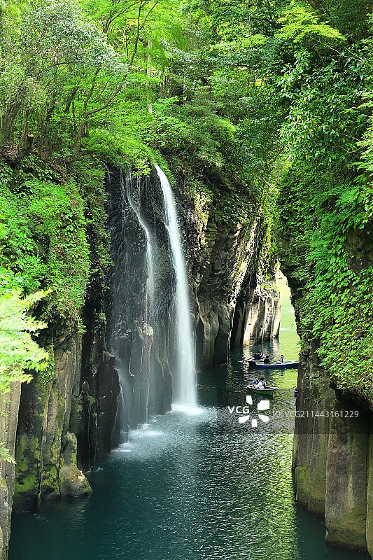 日本宫崎县高千穗峡马奈瀑布图片素材