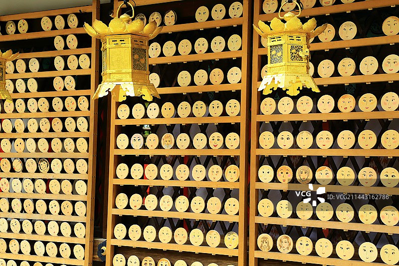 日本京都府京都市河合神社的镜绘马（许愿镜）图片素材