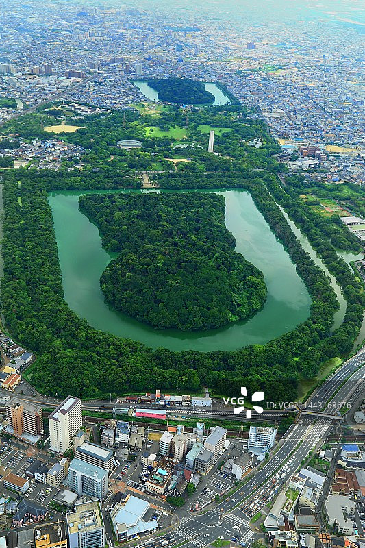 日本大阪府堺市仁德天皇陵图片素材