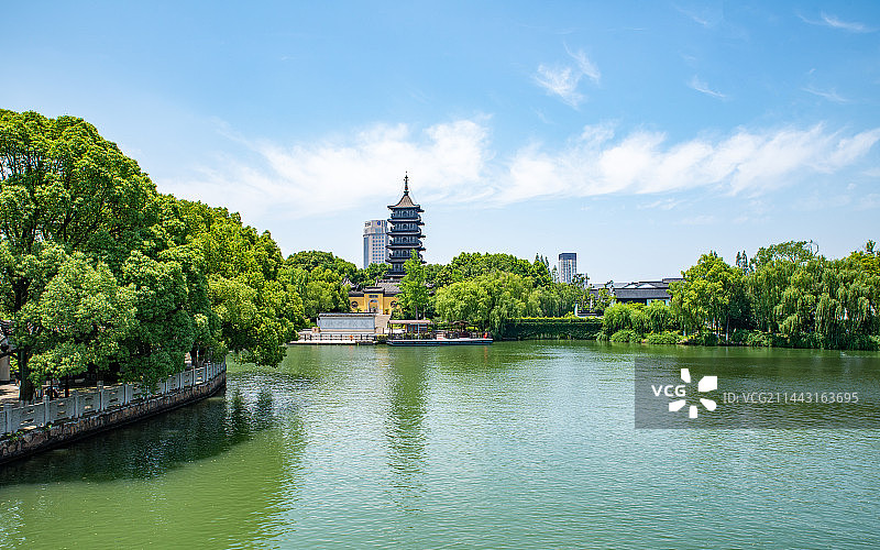 浙江嘉兴南湖公园景区景观图片素材