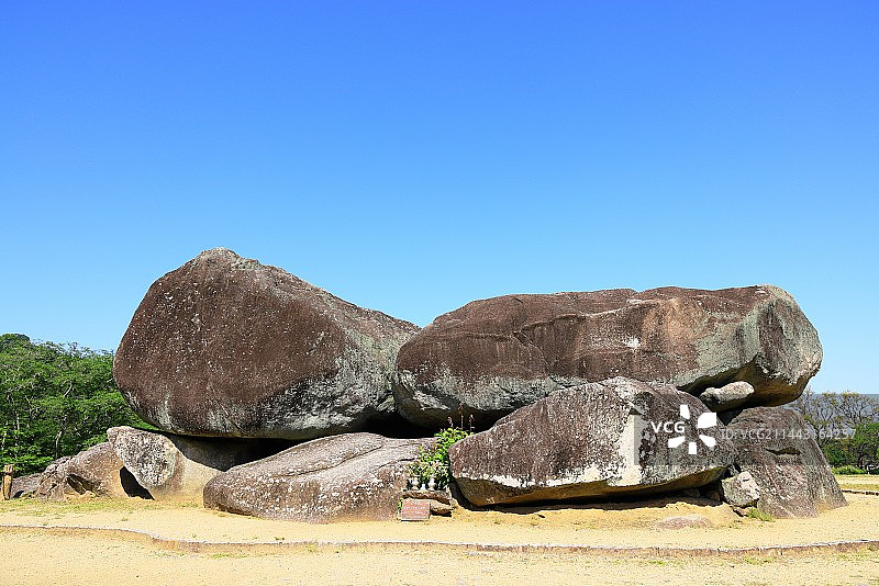 石舞台古墓，日本奈良县高市郡明日香村图片素材
