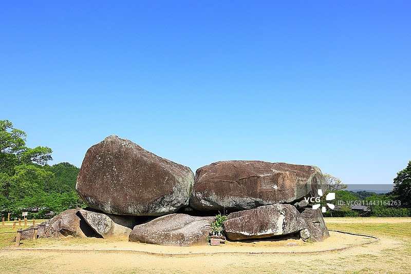 石舞台古墓，日本奈良县高市郡明日香村图片素材