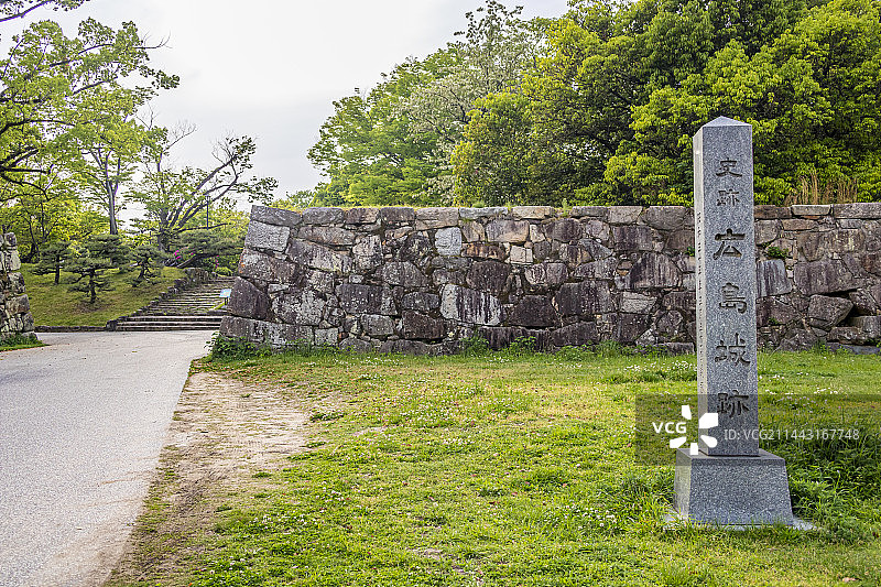广岛县广岛市中心区广岛城主城堡东侧的浦雁门遗址图片素材