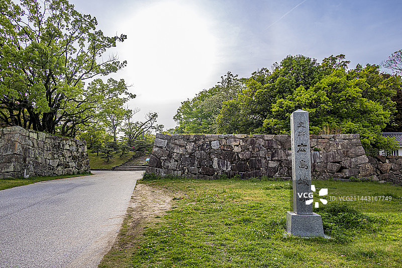 广岛县广岛市中心区广岛城主城堡东侧的浦雁门遗址图片素材