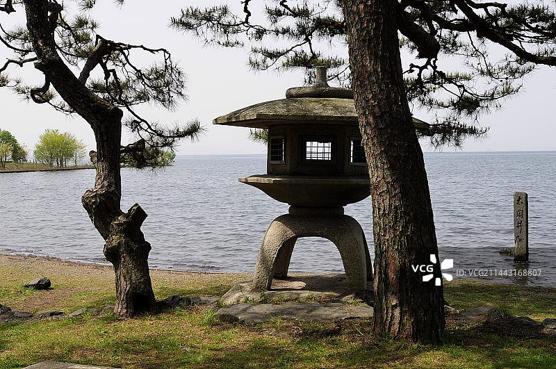 日本滋贺县长滨太阁井琵琶湖景观图片素材