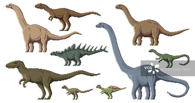 8位游戏恐龙动物像素角色图片素材