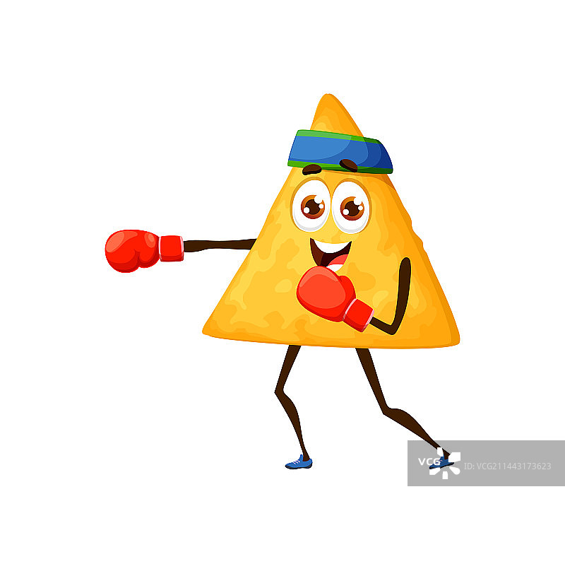 卡通墨西哥玉米片拳击快餐角色图片素材