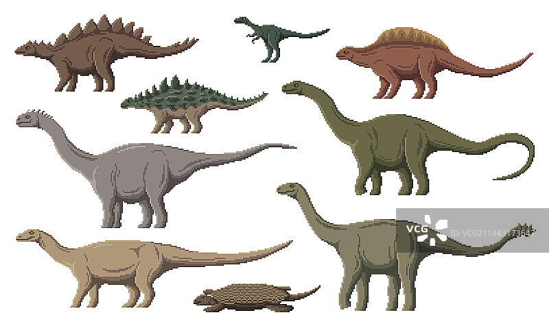 像素8位游戏恐龙角色图片素材