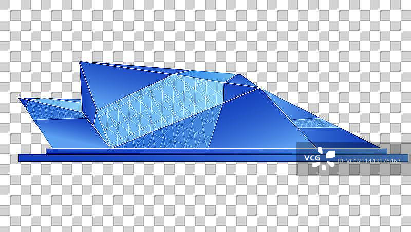 广州大剧院蓝色科技未来企业地标旅游矢量插画建筑图片素材